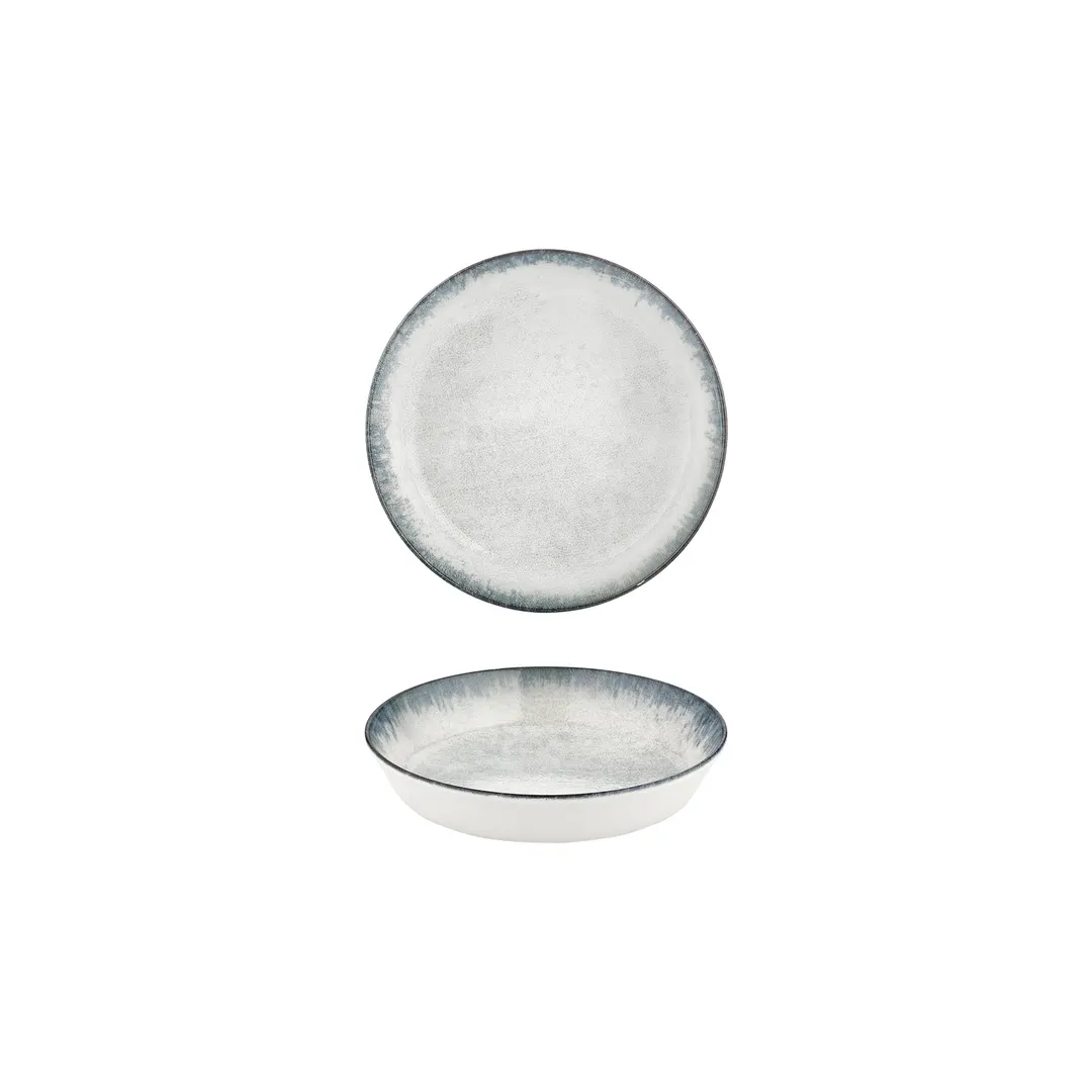 Turgla T-SMABB10CK-24 Deep Rim Round China Plate, 4" Diameter, 3 oz Capacity, Blue Porcelain