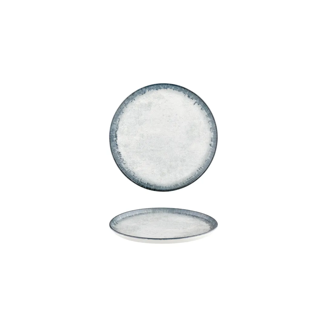 Turgla T-SMABB16DZ-12 Round 6.25" Blue Porcelain Dinner Plate, Elegant China Tableware