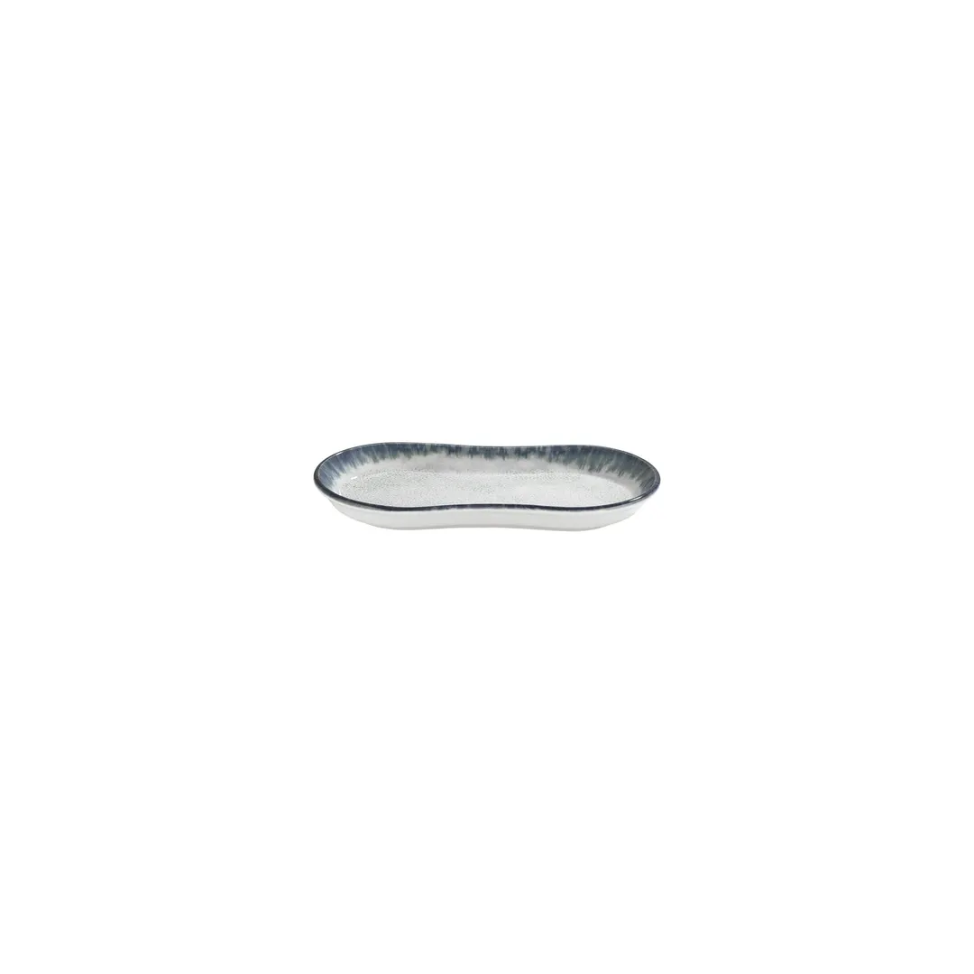 Turgla T-SMABB19OV-12 Oval Porcelain Platter, Blue, 7.5" W x 4.25" D, 8" x 4"