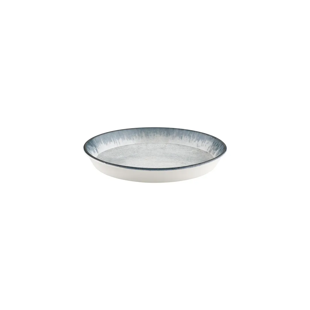 Turgla T‑SMABB25CK‑6 Ambience Deep Round Plate, 9.75" Diameter, 42 oz Capacity, Blue Porcelain Dinnerware