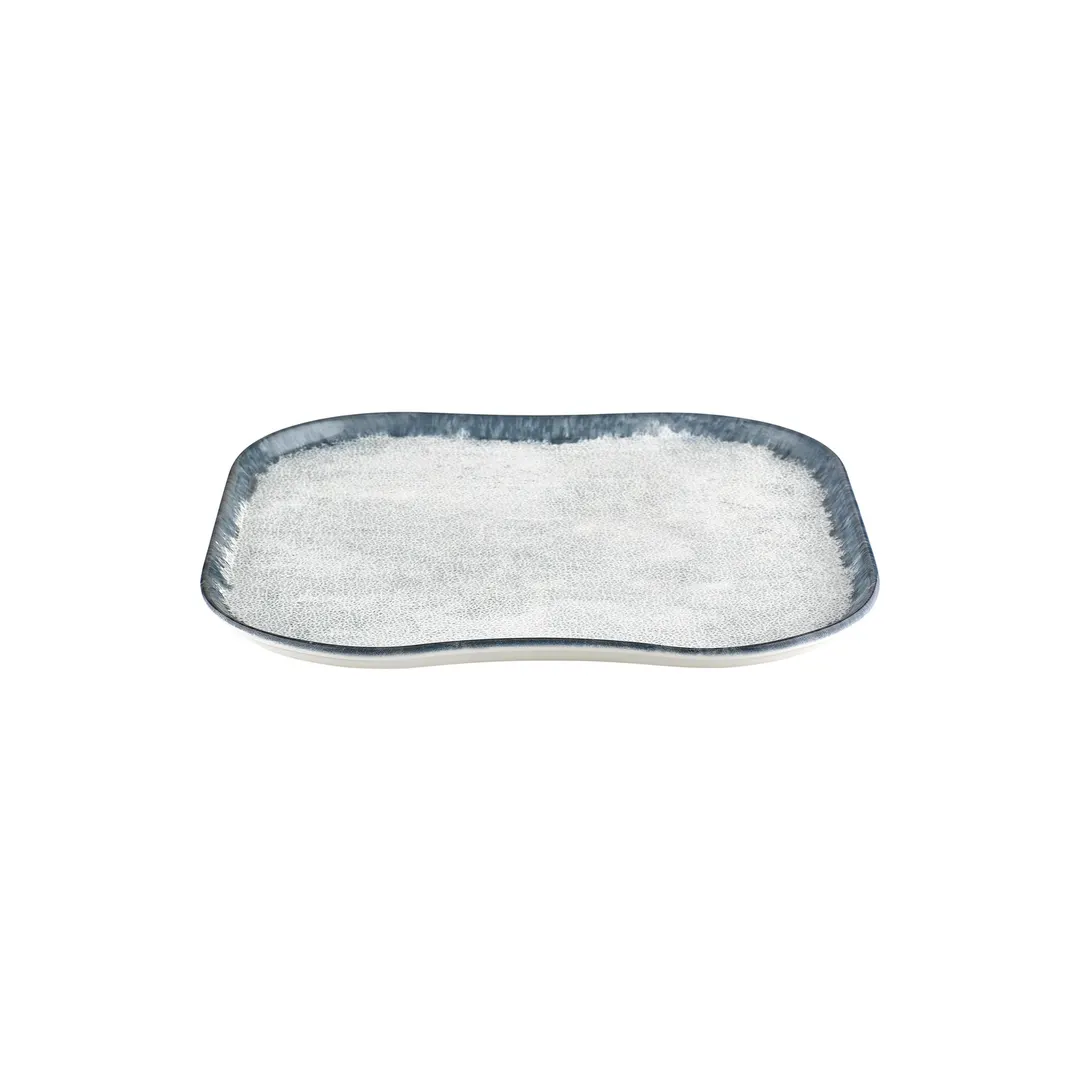 Turgla T-SMABB40KR-6 Ambience Square China Plate, 13.25" x 13.25" Porcelain, Deep Blue Finish