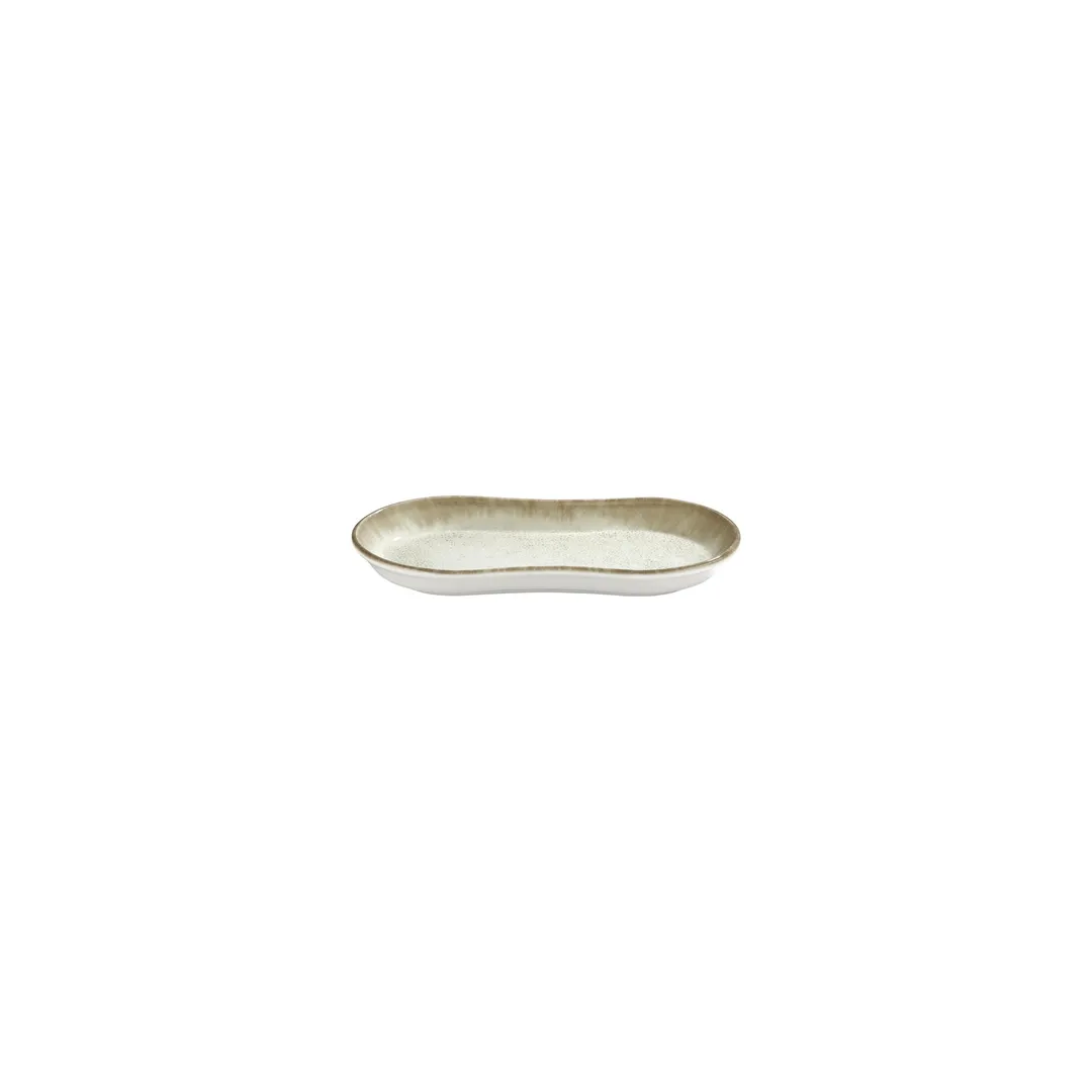 Turgla T-SMABY19OV-12 Oval Porcelain Platter, 7.5" W x 4.25" D, Beige, Dinnerware Serving Tray