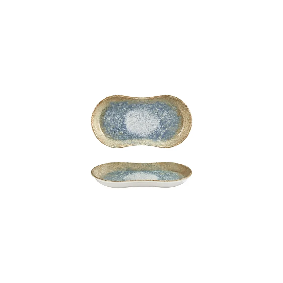 Turgla T-SMRT19OV-12 Oval Yellow Porcelain Platter, 7.5" W x 4.25" D, Elegant Dinnerware Serving Tray