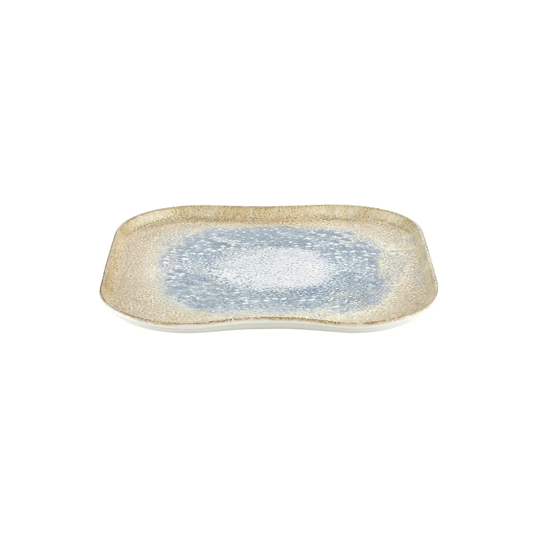 Turgla T-SMRT40KR-6 Square Porcelain Dinner Plate, 13.25" x 13.25" Yellow, Fine China Tableware