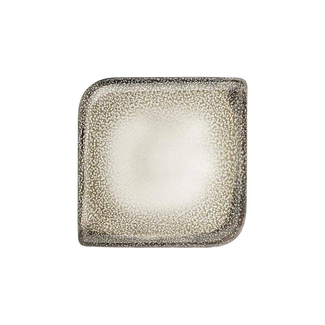 Turgla T-SZAR38KR-6 Square Porcelain Dinner Plate, 11" x 11", Decorative Fine China Style