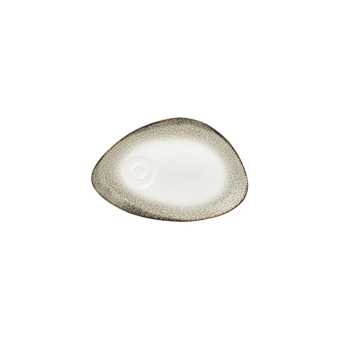 Turgla T-SZZT01STB-12 Spazio Organic Round Porcelain Saucer, 5" to 5.49" Diameter, Decorated Finish