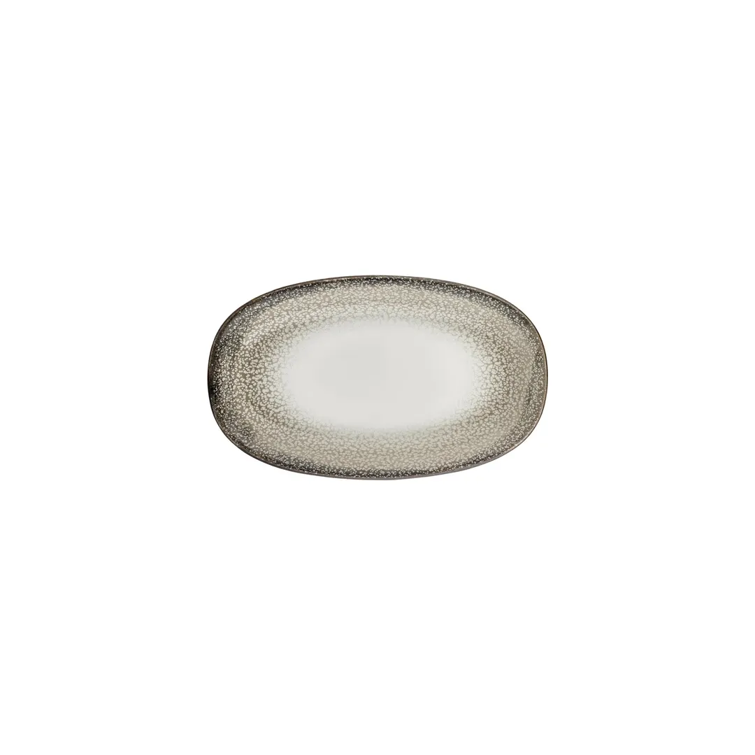 Turgla T-SZZT24OV-12 Spazio Oval Porcelain Platter, 9.5" W x 5.5" D, Decorative Finish - 1/Each