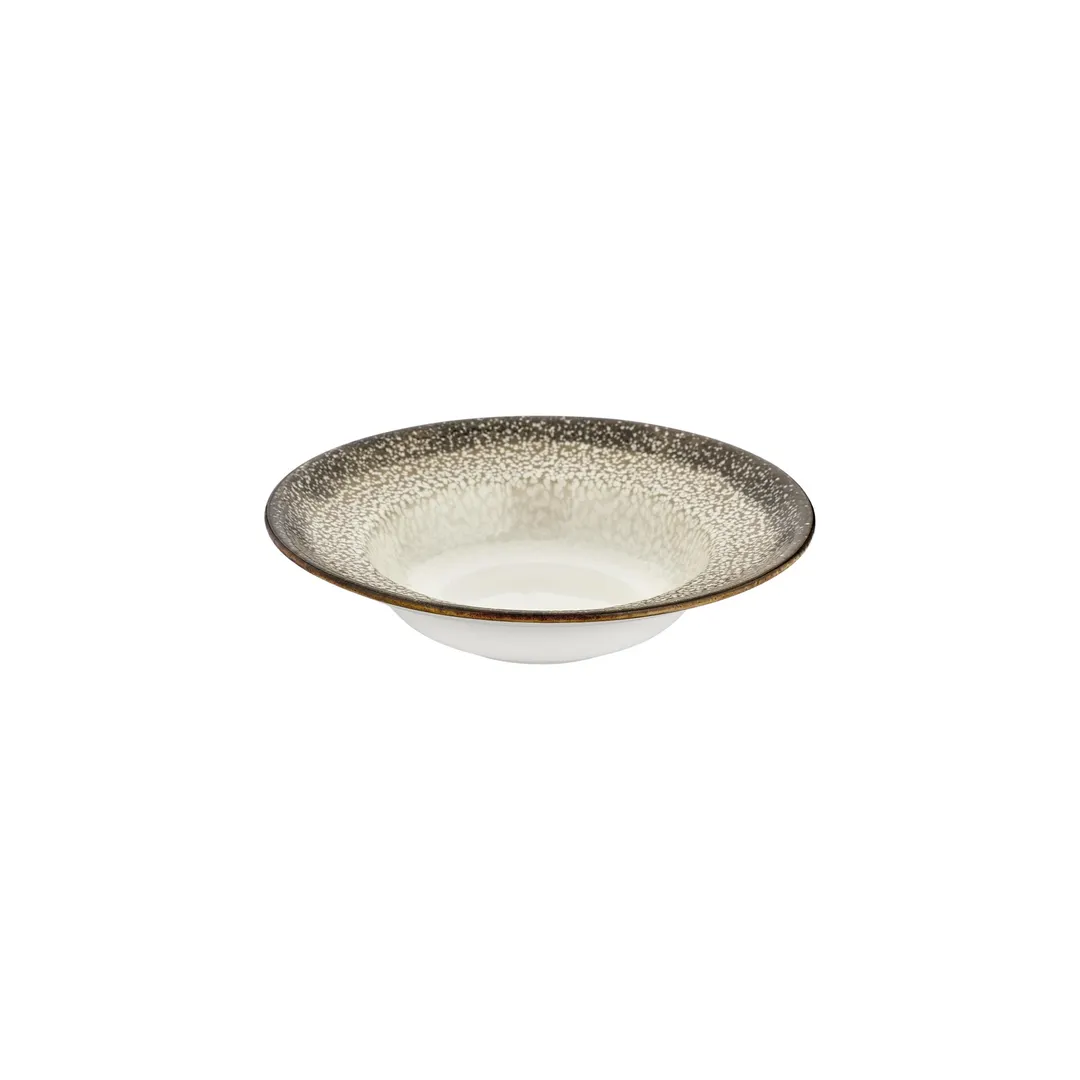 Turgla T-SZZT27CK-6 Deep Rim Porcelain Dinner Plate, 10.75" Round, 17 oz, Decorative White Finish