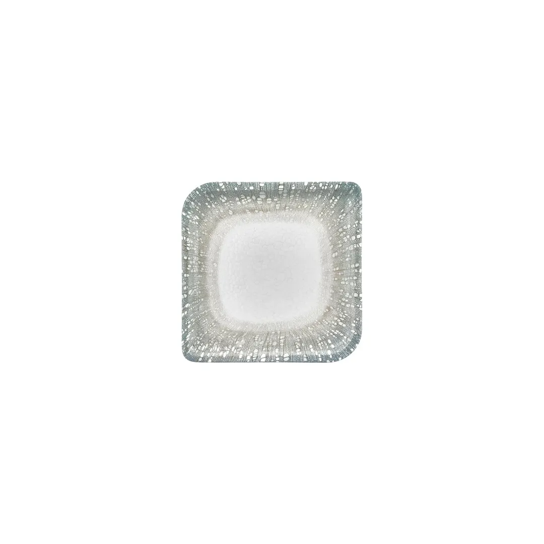 Turgla T-VISAR20KR-12 Square Porcelain Dinner Plate, 6" x 6", Green Finish