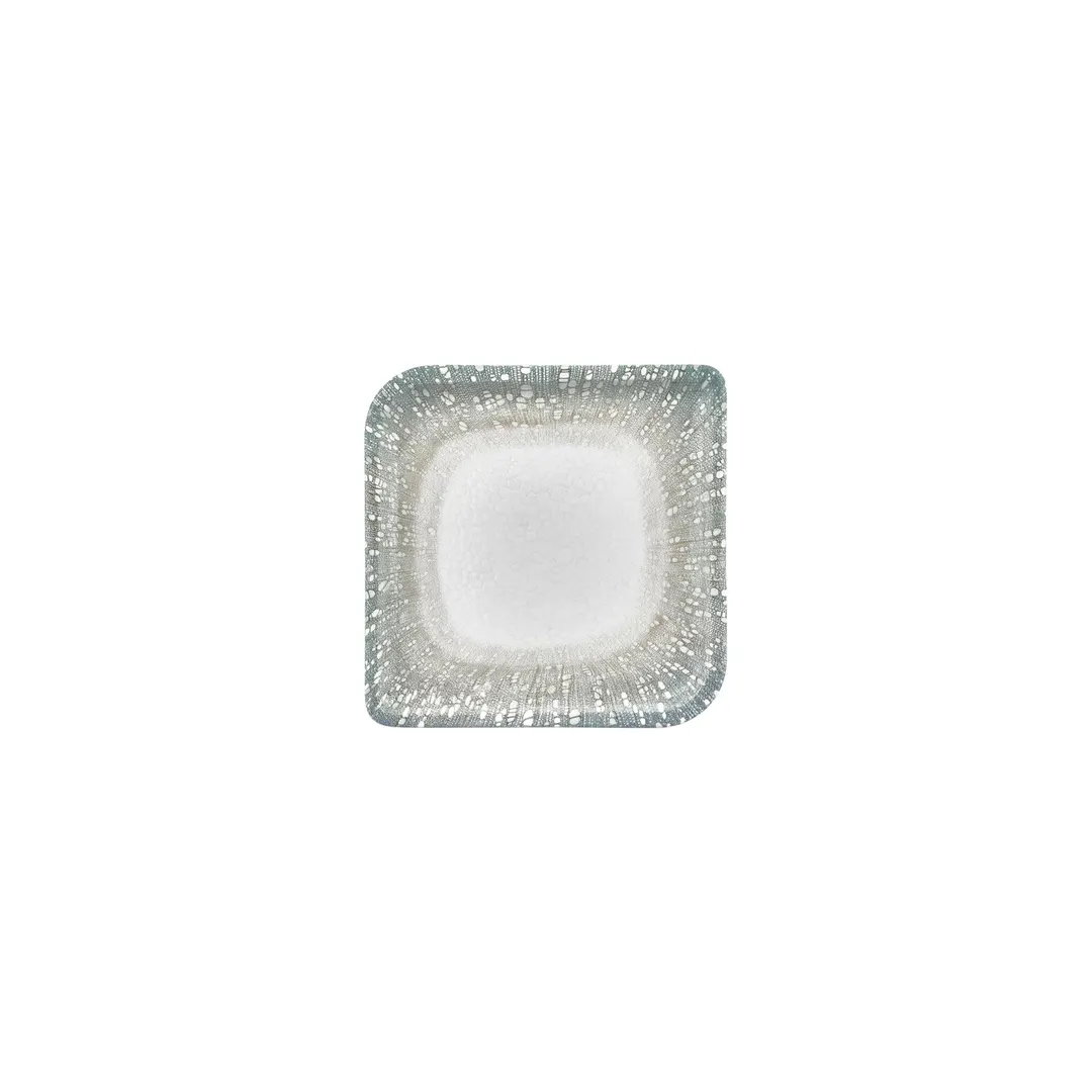 Turgla T-VISAR20KR-12 Square Porcelain Dinner Plate, 6" x 6", Green Finish