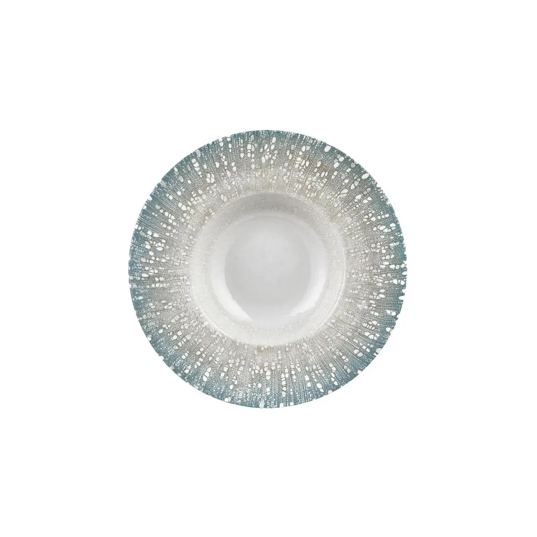 Turgla T-VISGT28CK-6 Deep Round China Plate, 11" Diameter, 16 oz Capacity, Green Porcelain
