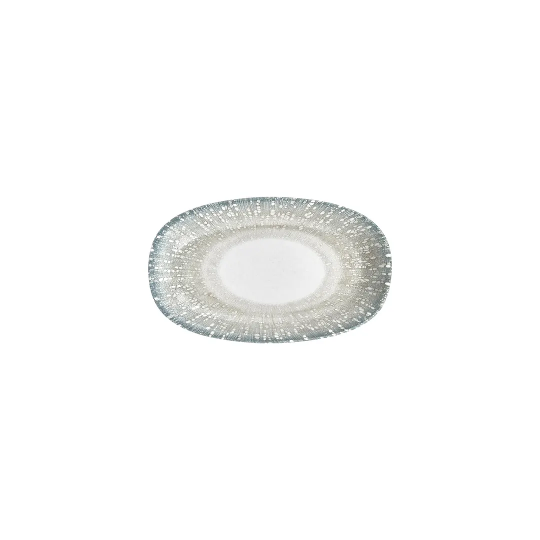 Turgla T-VISZT24OV-12 Oval Green Porcelain Platter, 9.5" W x 5.5" D, Elegant Dinnerware Serving Tray