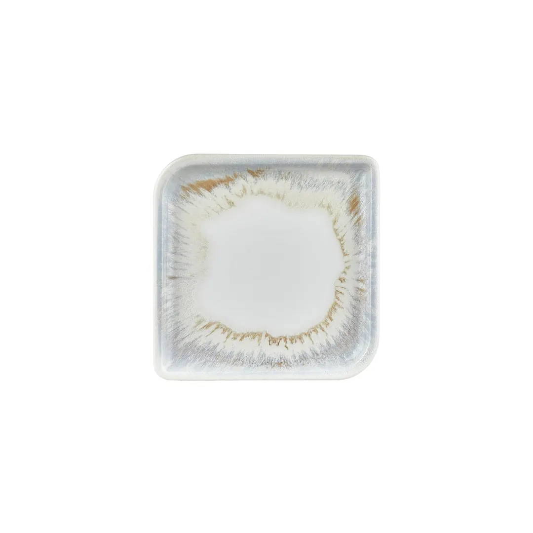 Turgla T-WEAR30KR-6 Wave Plate, 9" Square Blue Porcelain Dinner Plate – Elegant Tableware