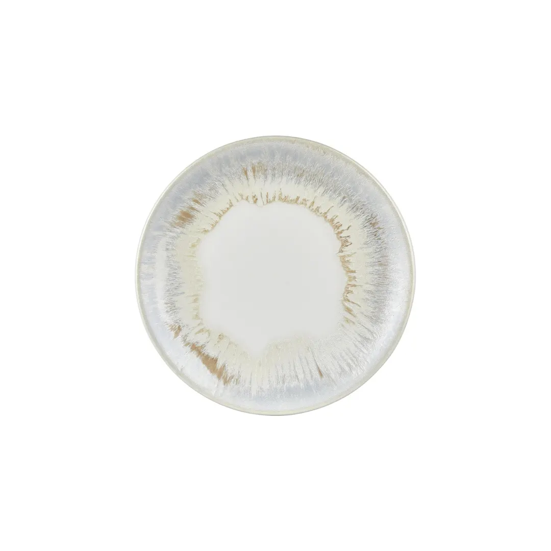 Turgla T-WEZT27DZ-12 Wave Plate, 10.75" Round Porcelain Dinner Plate in Blue Finish