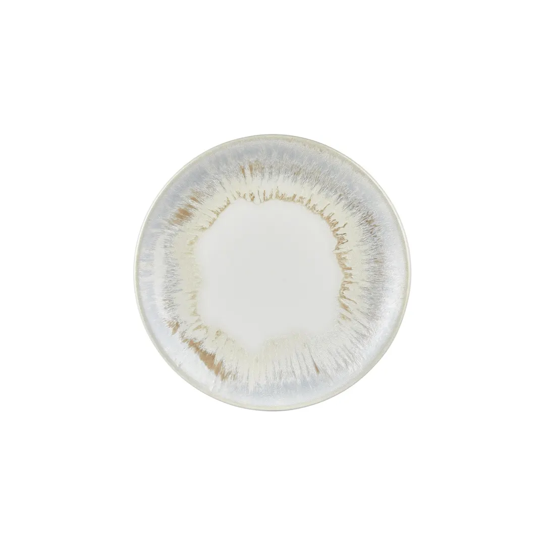 Turgla T-WEZT27DZ-12 Wave Plate, 10.75" Round Porcelain Dinner Plate in Blue Finish