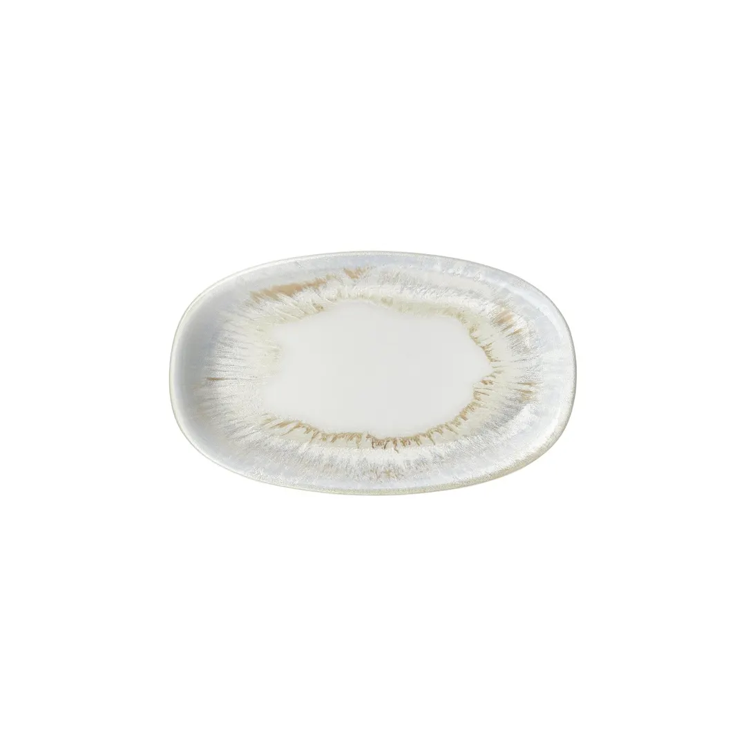 Turgla T-WEZT29OV-6 Wave Platter, 11.5" W x 6.75" D Porcelain, Blue Oval, 12" x 7"