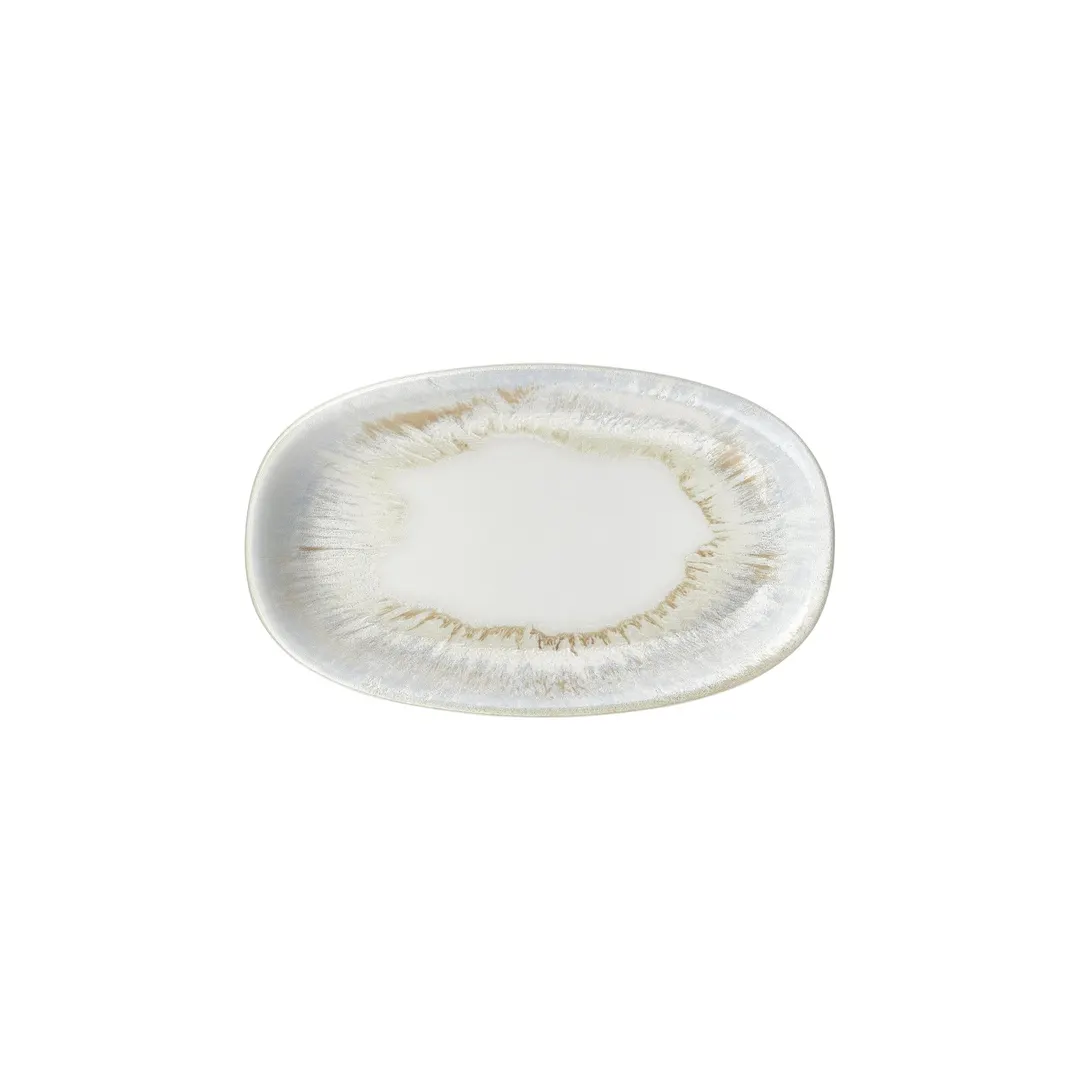 Turgla T-WEZT29OV-6 Wave Platter, 11.5" W x 6.75" D Porcelain, Blue Oval, 12" x 7"