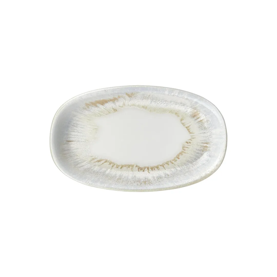 Turgla T-WEZT34OV-6 Wave Platter, 13.5" W x 7.75" D Porcelain, Blue, Oval Shape