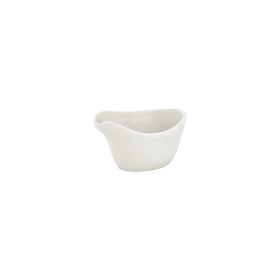 Turgla T-ZT01ST-24 Creamer Pitcher, 3.25" x 2" , 2 oz Oval Warm White Porcelain, No Handle