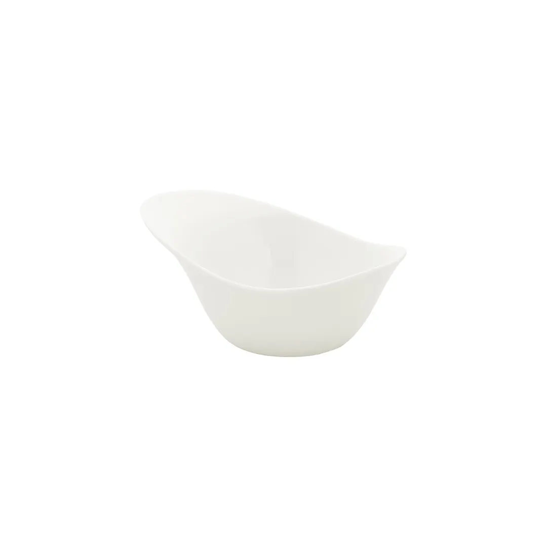 Turgla T-ZT26OKS-6 Gourmet Bowl – 10.25" x 7.5" Porcelain, Warm White, Organic, 42 oz Capacity