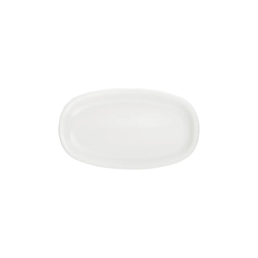 Turgla T-ZT29OV-6 Oval Porcelain Platter, Warm White, 11.5" W x 6.75" D (12" Long), Dinnerware