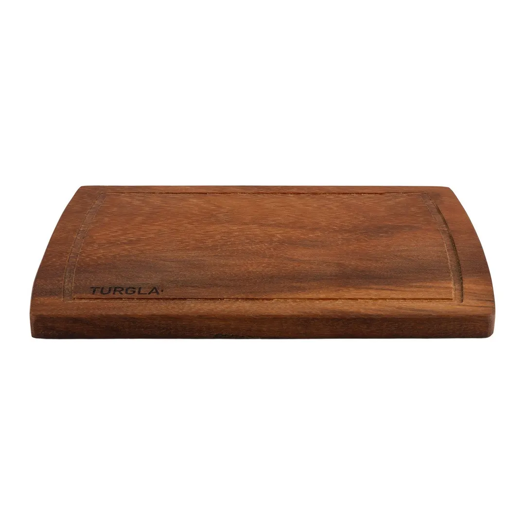Turgla TRG01SB - Rectangular Wooden Serving Plate, 15" x 9", Brown Finish, Smallware Tabletops Dinnerware