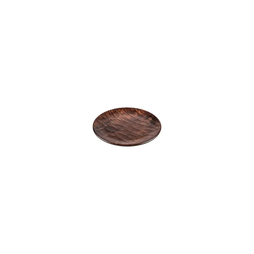 Turgla TRI741 EcoGrain Composite Plate, 6.75" Diameter Round Deep Brown, 6-7" Size