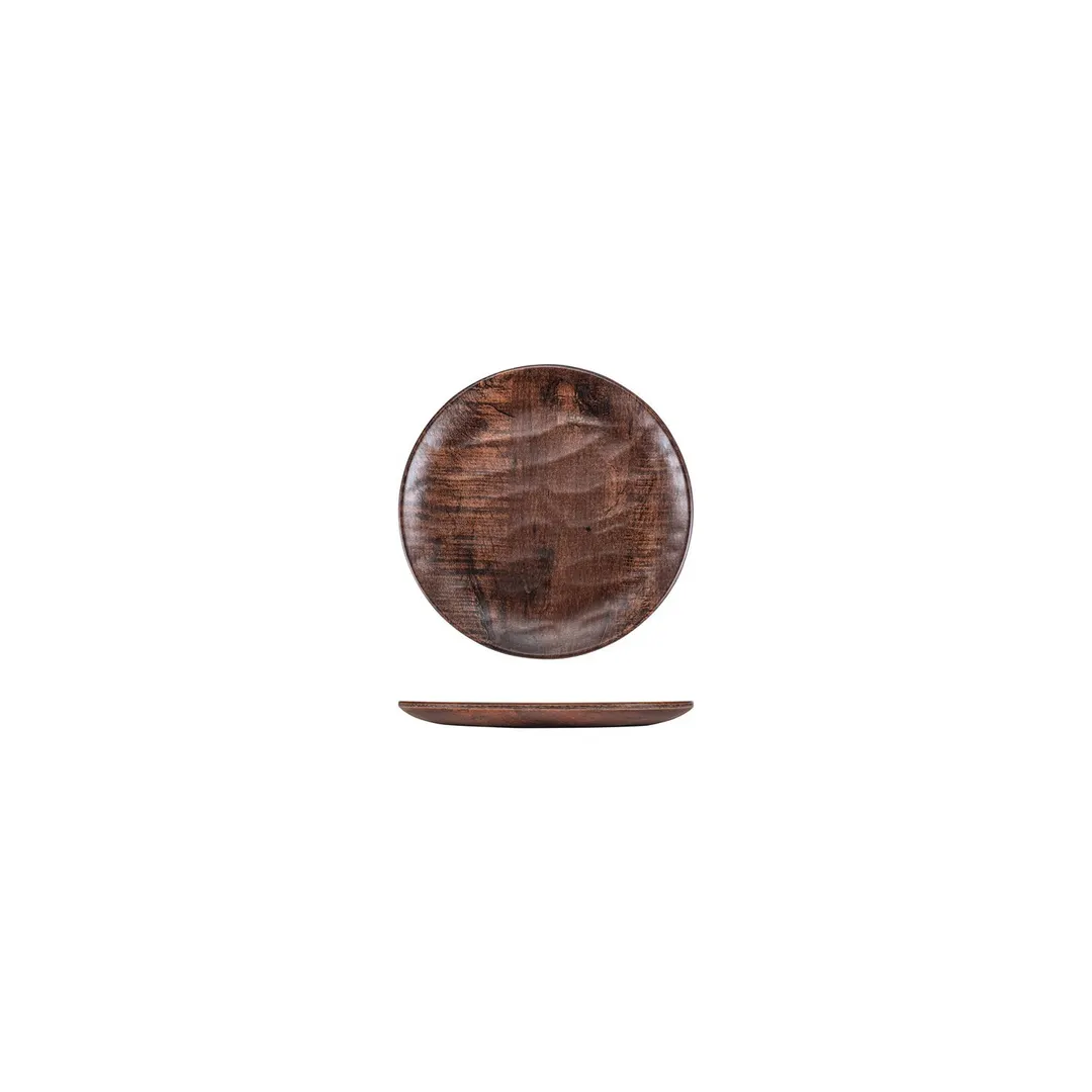 Turgla TRI741 EcoGrain Composite Plate, 6.75" Diameter Round Deep Brown, 6-7" Size