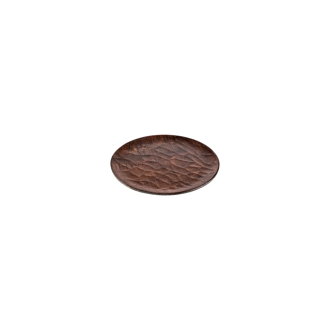 Turgla TRI743 - 8.25" Round Deep EcoGrain Composite Plate, Brown Reusable Plastic Dinnerware, 8-9"