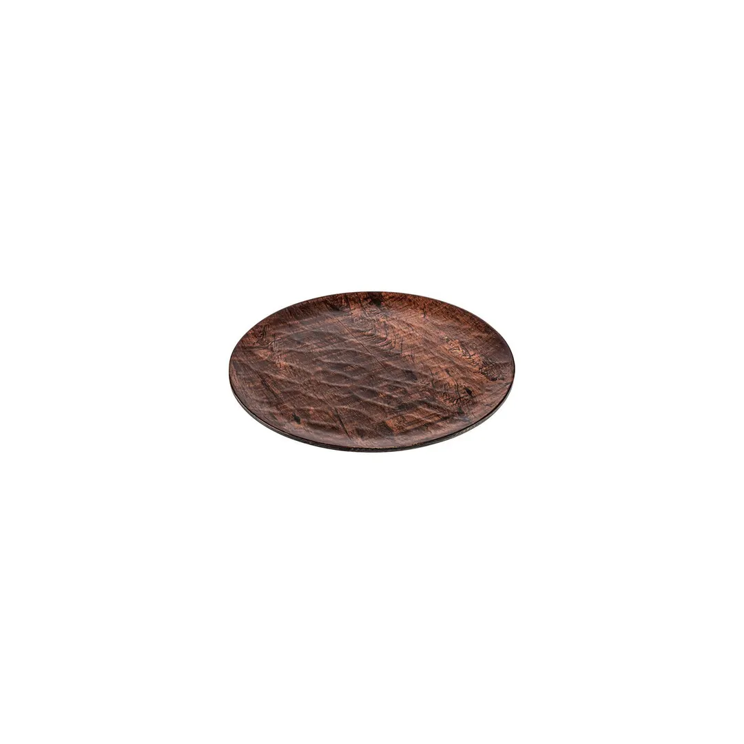 Turgla TRI745 EcoGrain Composite Plate, 9.75" Diameter Round Deep Brown, 8-9" Size, Dinnerware