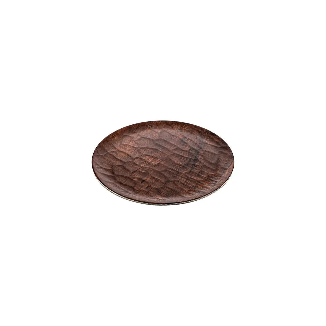 Turgla TRI746 EcoGrain Composite Plate, 11" Round Deep Reusable Plastic Dinnerware, Brown Color - 1/Each