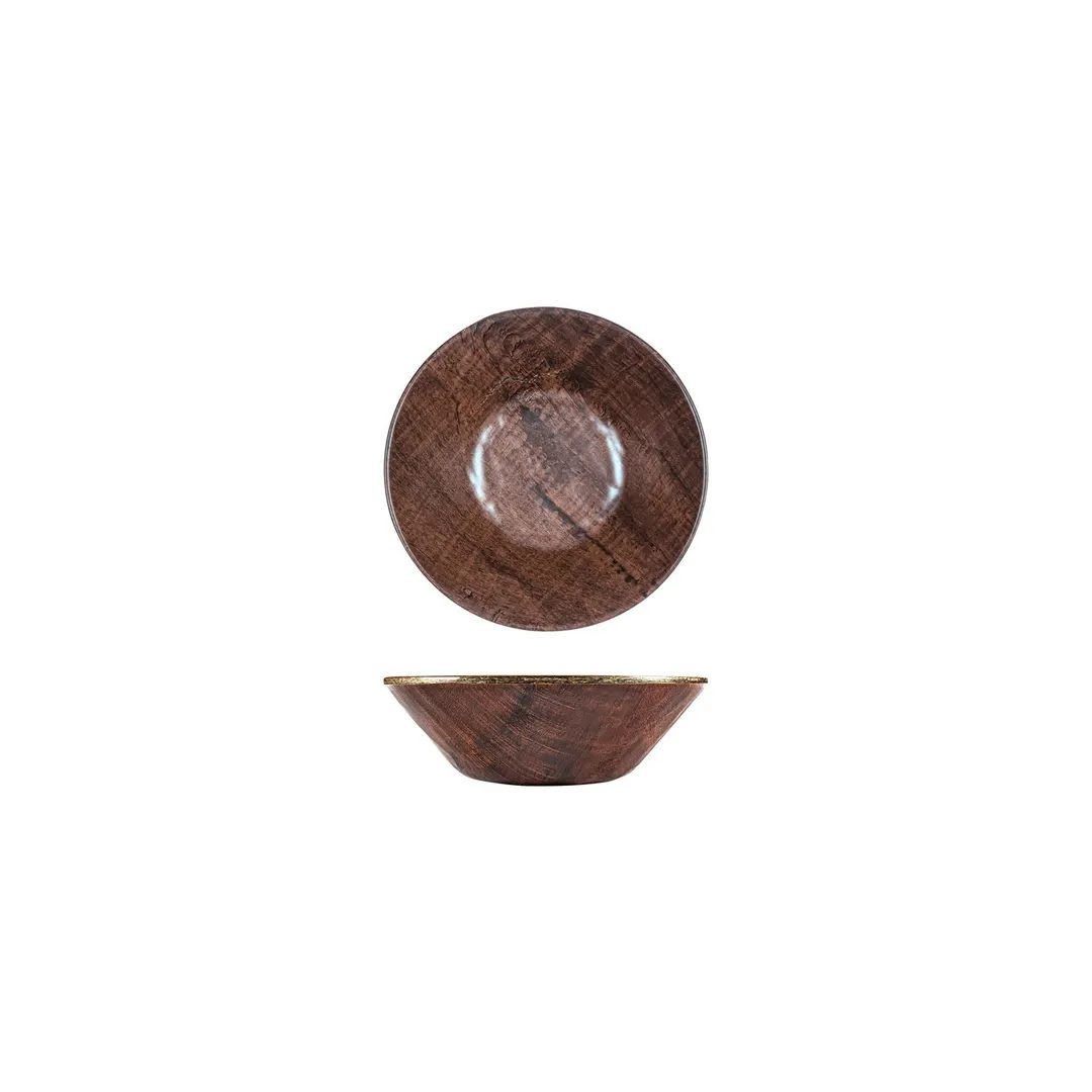 Turgla TRI787 EcoGrain Composite Bowl, 7.5" Dia x 2.25" H, 32 oz, Round Brown Reusable Plastic