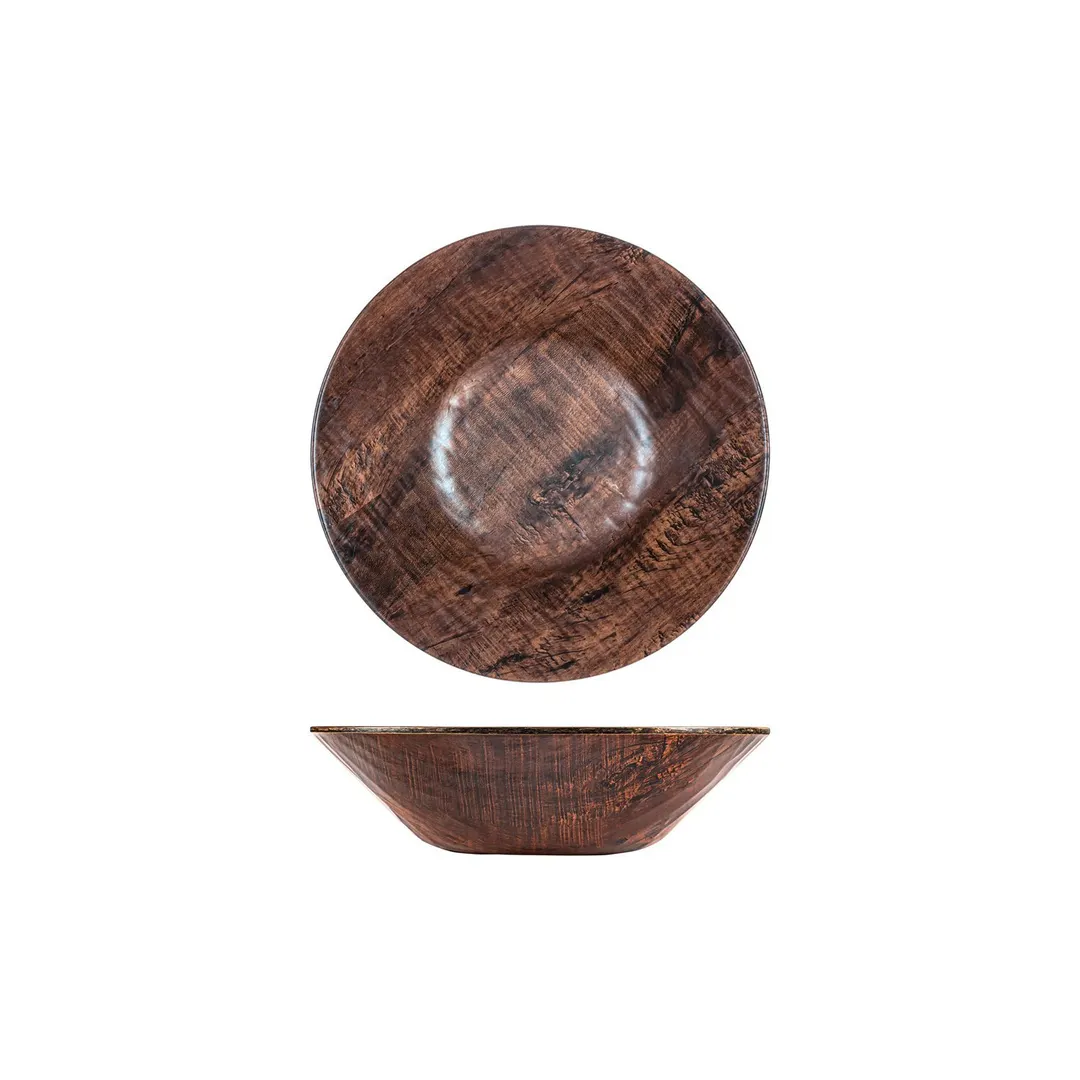 Turgla TRI788 EcoGrain Composite Bowl, 10.5" Dia x 3" H, 2.35 Qt Round Brown Reusable Plastic