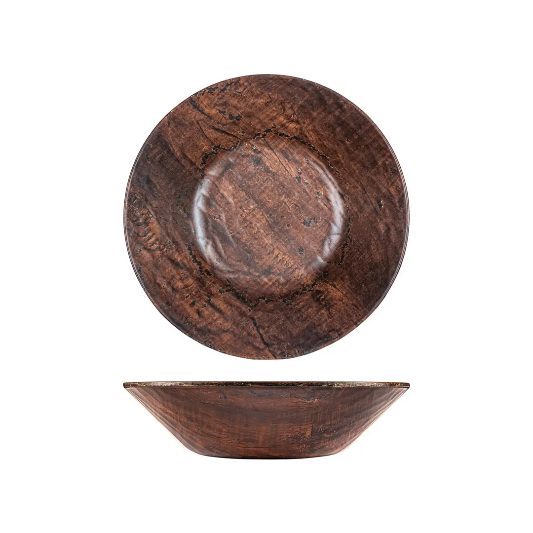 Turgla TRI789 - Reusable EcoGrain Bowl, 13.5" Dia x 3.25" H, 4.46 Qt Round Brown