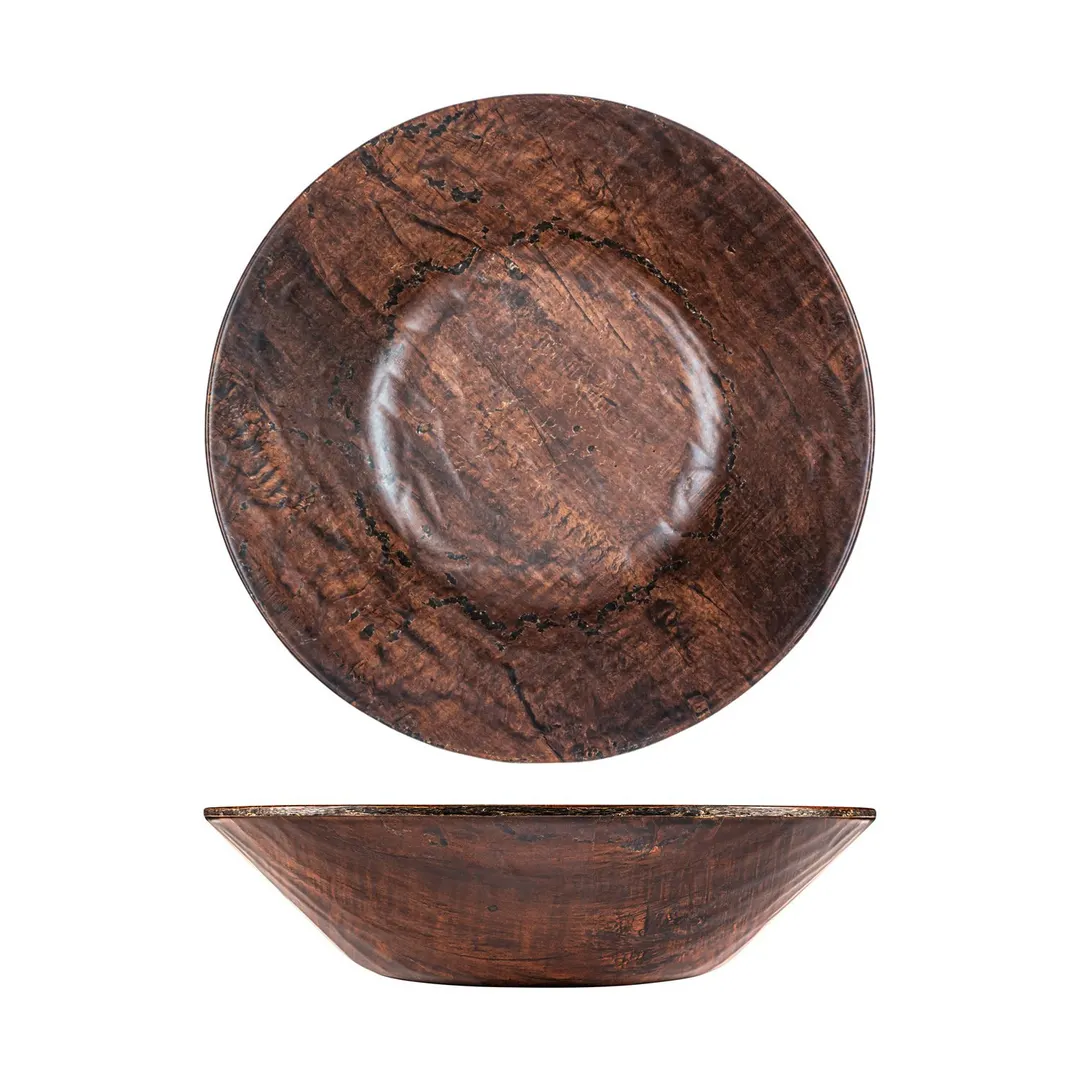 Turgla TRI790 - EcoGrain Composite Round Bowl, 15.75" Diameter x 4.25" Height, 7 Quart Capacity, Brown