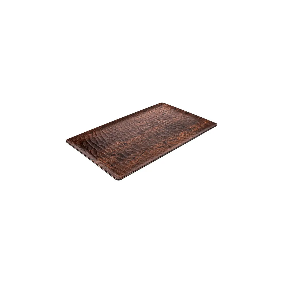 Turgla TRI791 - EcoGrain Composite Rectangular Plate, Flat, 10.5" x 6.5" (10-11"), Brown