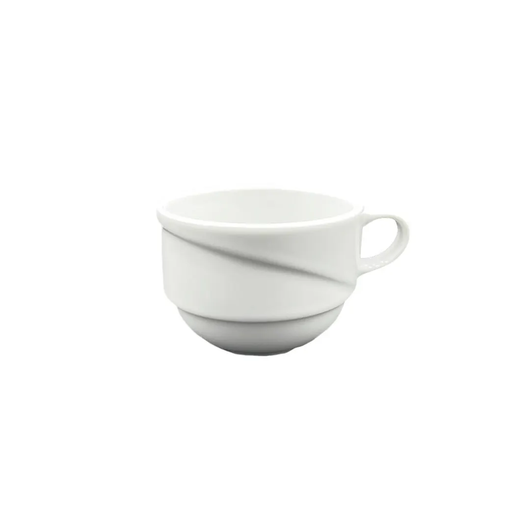 Turgla XT01CF00 X‑tanbul Cup – 3.5" Dia x 2.5" H, 7 oz Round White Porcelain, Stackable