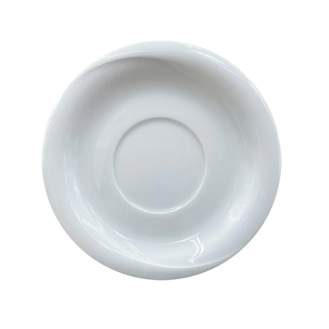 Turgla XT01CT00 X‑tanbul Round White Porcelain Saucer, 5.75" Diameter, Fine Dinnerware