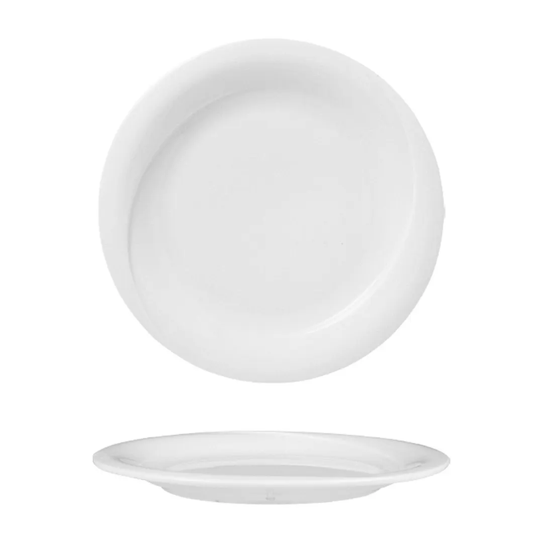 Turgla XT21DU00 X-Tanbul Plate, 8.25" Round White Porcelain with Rolled Edge