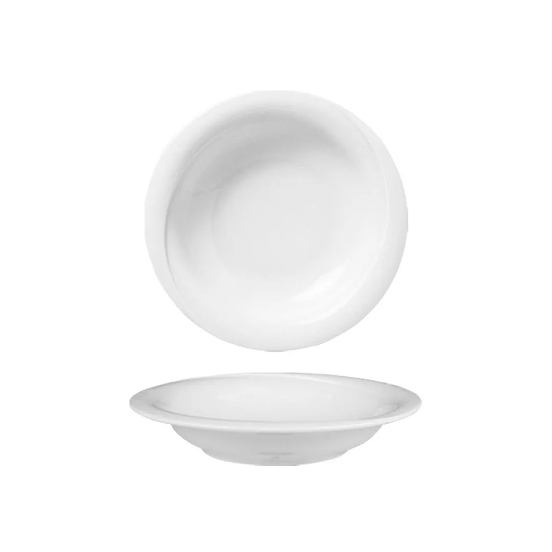 Turgla XT22CK00 - 8.5" Diameter x 1.25" Height 15 oz Round White Porcelain Soup Bowl