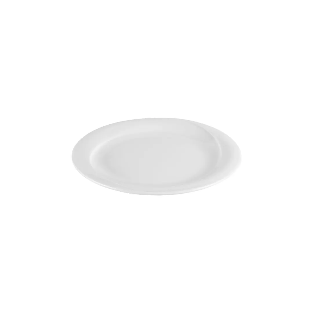 Turgla XT25DU00 X-Tanbul Plate, 9.75" Round White Porcelain with Rolled Edge