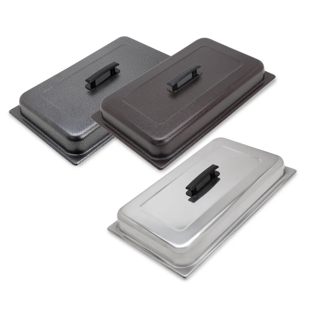 Sterno 70112 Dome Cover - Rectangular Steel Chafing Dish Cover with Copper Vein Finish
