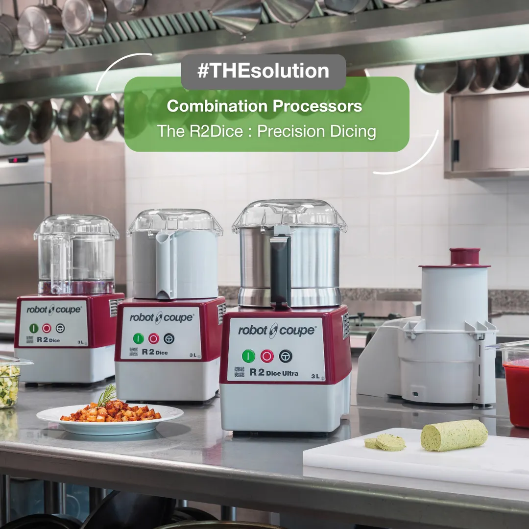 Robot Coupe R2BCLR Food Processor, 3 L Clear Polycarbonate Bowl w/ Handle and Lid, 1 hp