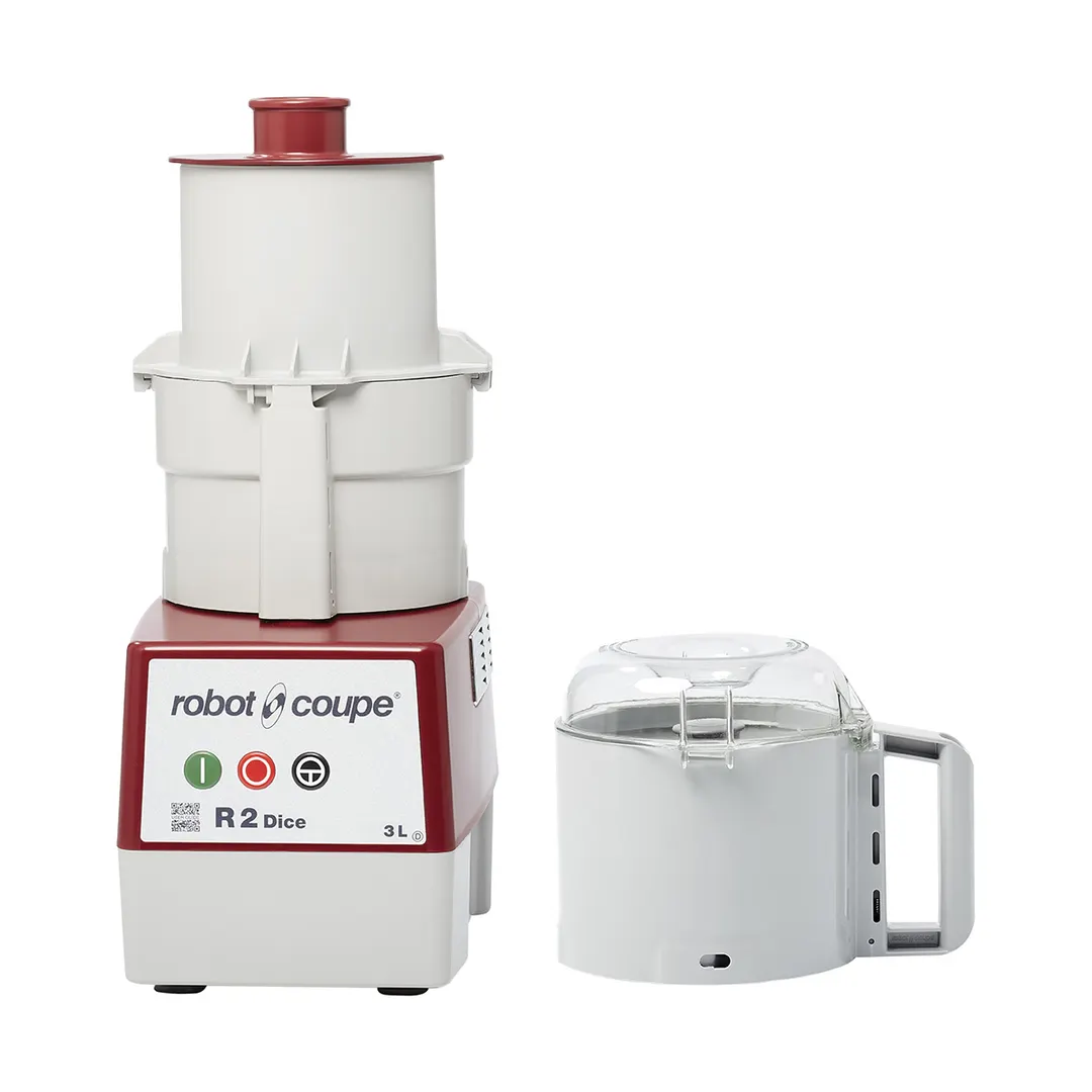 Robot Coupe R2DICE Continuous Feed Food Processor, 3 L Gray Polycarbonate Bowl, 2 hp, 1725 RPM