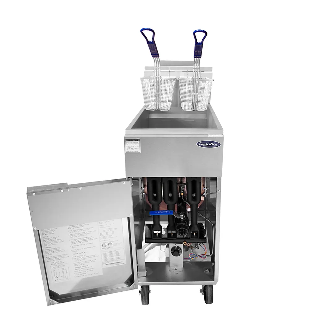 Atosa USA ATFS-40-NG 15" Floor Model Full Pot Natural Gas Fryer w/ 40 Lbs, 102.000 BTU 