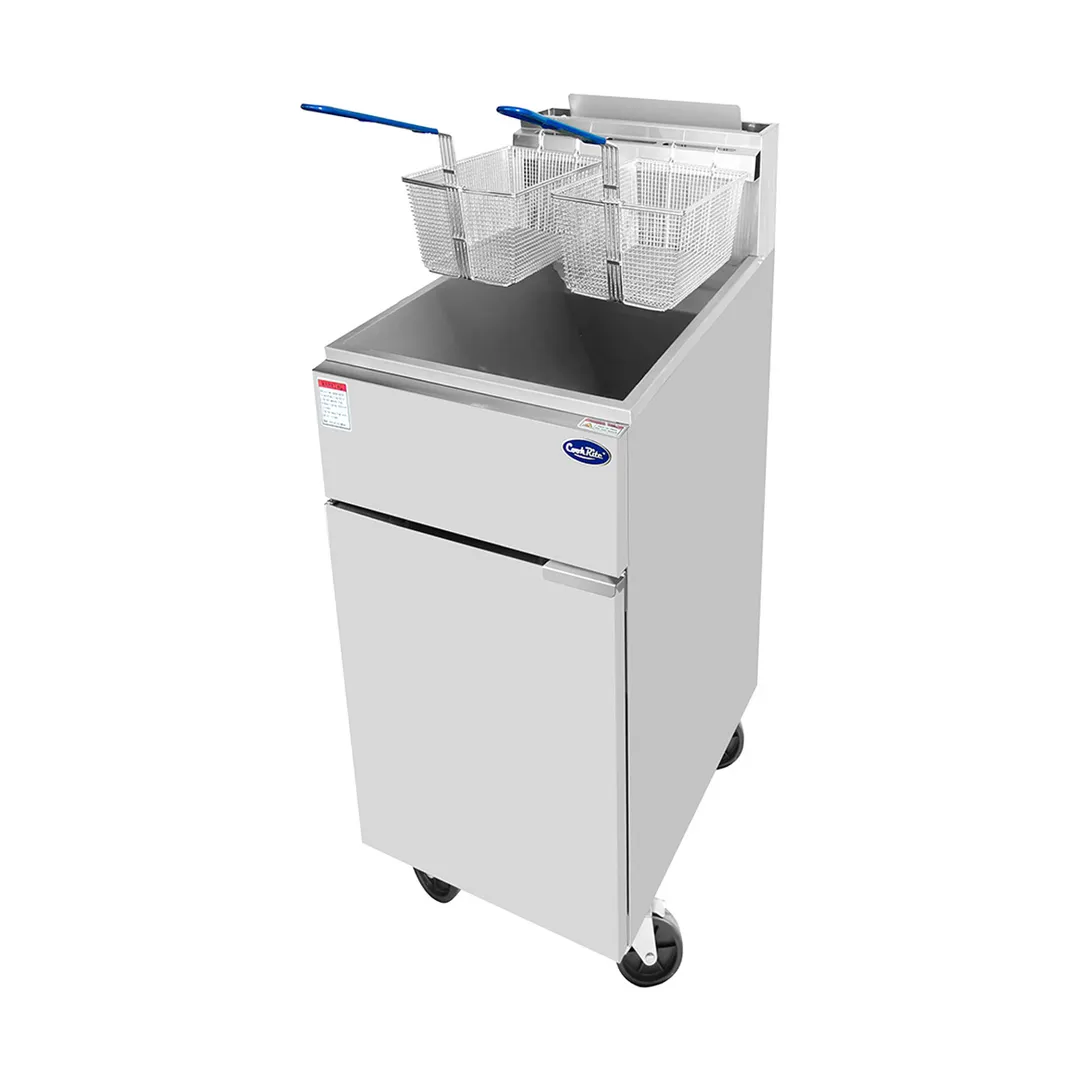 Atosa USA ATFS-40-NG 15" Floor Model Full Pot Natural Gas Fryer w/ 40 Lbs, 102.000 BTU 