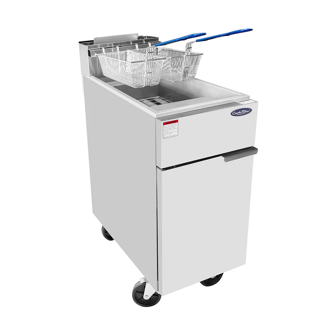 Atosa USA ATFS-40-NG 15" Floor Model Full Pot Natural Gas Fryer w/ 40 Lbs, 102.000 BTU 