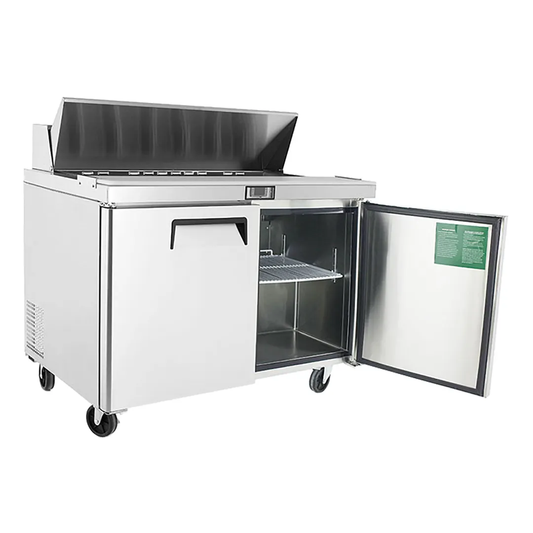 Atosa USA MSF8302GR 48" Two Section Sandwich/Salad Prep Table w/ 2 Doors, 12 Pans, 13.4 cu. ft.