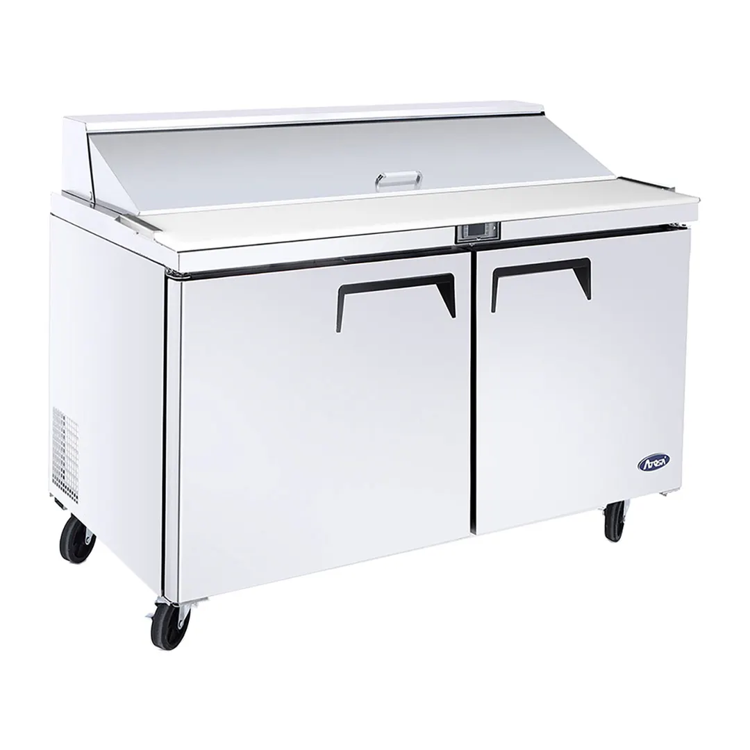 Atosa USA MSF8302GR 48" Two Section Sandwich/Salad Prep Table w/ 2 Doors, 12 Pans, 13.4 cu. ft.