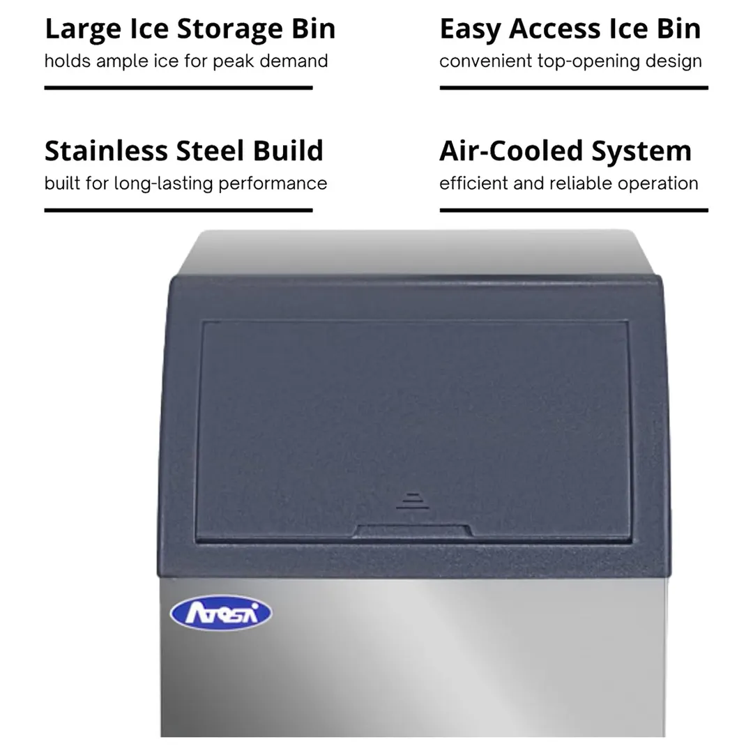 Atosa USA YR280-AP-161 24" Air Cooled Half Cube 283 lb Undercounter Ice Machine with 88 lb Bin